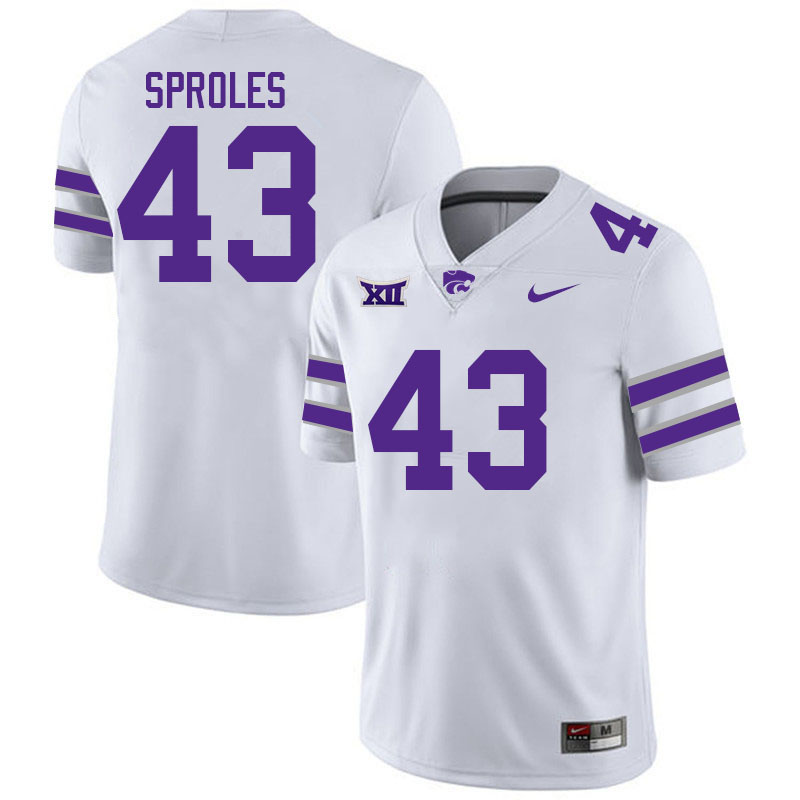 #43 Darren Sproles Kansas State Wildcats Fotball Jerseys Stitched Sale-White